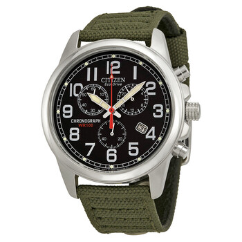 EcoDrive Chronograph Black Dial Watch AT020005E