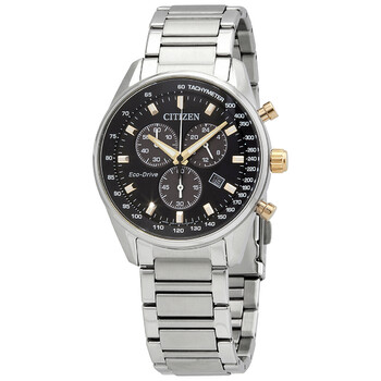 EcoDrive Chronograph Black Dial Watch AT239678E