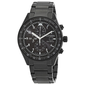 EcoDrive Chronograph Black Dial Watch CA077587E