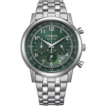 EcoDrive Chronograph Green Dial Watch CA463053X