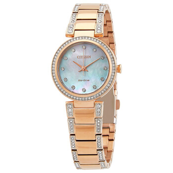 EcoDrive Crystal Mother of Pearl Dial Watch EM084351D