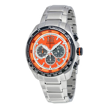 EcoDrive Orange Dial Chronograph Watch CA423451X