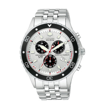 EcoDrive Perpetual Calendar Solar Powered Steel Watch BL529059A