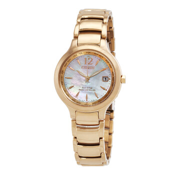 EcoDrive Perpetual World Time Mother of Pearl Dial Watch EC117387Y
