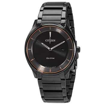 EcoDrive Quartz Black Dial Blackplated  Watch BM740781H