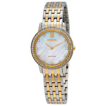 EcoDrive Silhouette Crystal Mother of Pearl Dial Watch EX148457D