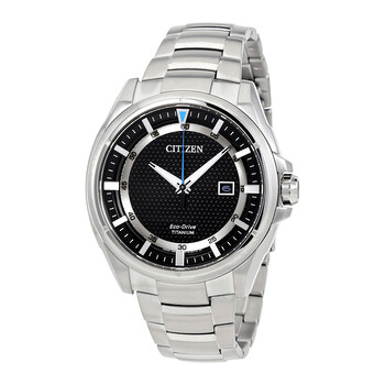 EcoDrive Titanium Sapphire Crystal Black Dial Watch AW140052E