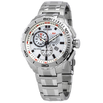 EcoDrive White Dial Stainless Steel Watch AT096052A