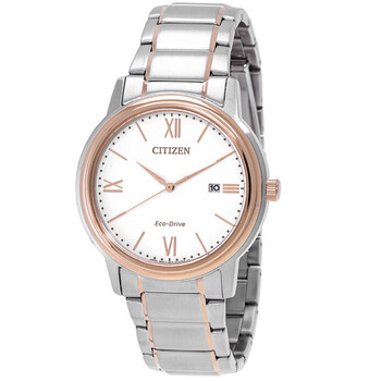 EcoDrive White Dial Twotone Watch AW167686A