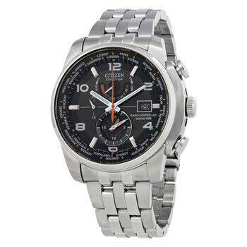 Eco Drive Black Dial Stainless Steel Watch AT901052E