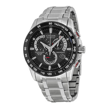 Eco Drive Chronograph Black Dial Watch AT400851E