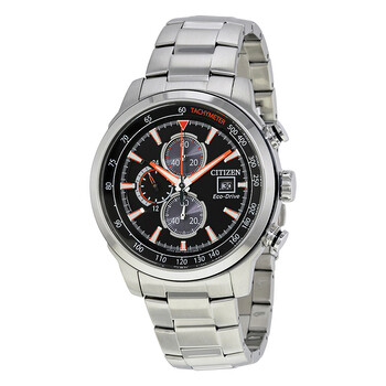 Eco Drive Chronograph Black Dial Watch CA057454E