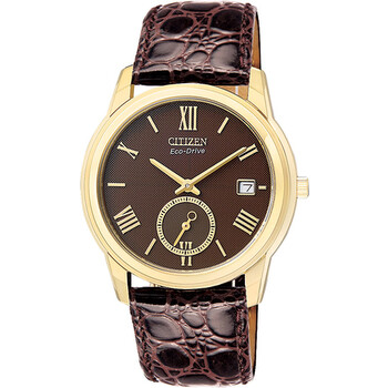 Eco Drive Dress Brown Leather Bracelet Watch BV100203X