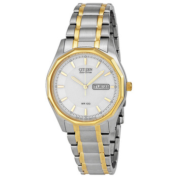 Eco Drive White Dial Twotone Watch BM843458A