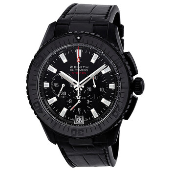 El Primero Stratos Fly Back Black Dial Alligator Leather Watch 24.2060.40521.C714