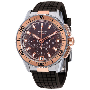 El Primero Stratos Flyback Brown Dial Rubber Watch 51206140575R516