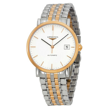 Elegant Automatic White Dial Twotone Steel Watch L4.810.5.12.7