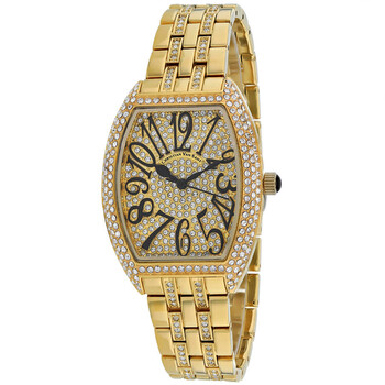 Elegant Sparkle Quartz Gold Dial Watch CV0261