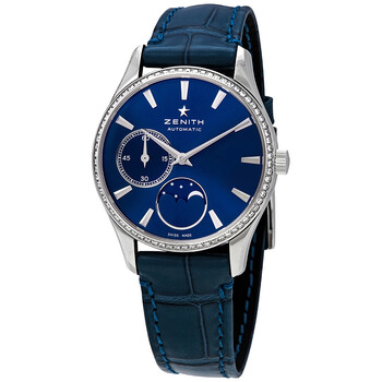 Elite Ultra Thin Lady Automatic Moonphase Blue Dial Diamond Watch 16.2310.69251.C705
