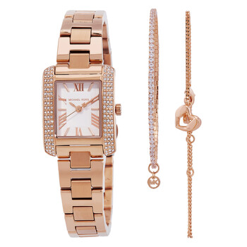 Emery Quartz Crystal Watch and Bracelets Gift Set MK7512SET