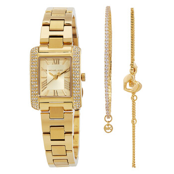 Emery Quartz Gold Dial Watch and Bracelets Gift Set MK7510SET