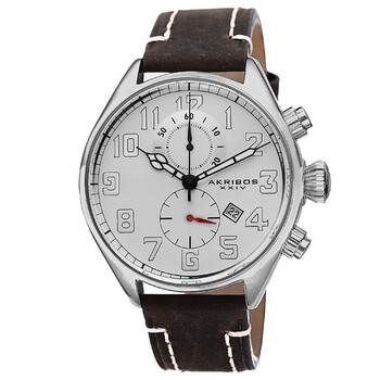 Essential  Chronograph white Dial Brown Leather  Watch AK706BR