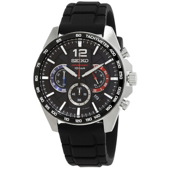 Essentials Chronograph Quartz Black Dial Watch SSB347P1