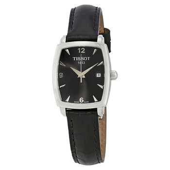 Everytime Black Dial Black Leather Watch T057.910.16.057.00