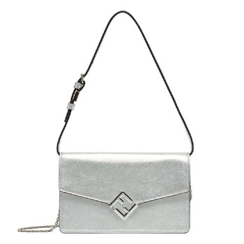 FF Logo Laminated Leather Chain Wallet