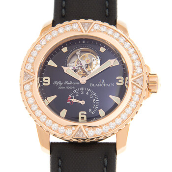 FIFTY FATHOMS Black Dial 18 Carat Rose Gold Watch 5025953052A