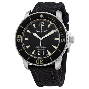 Fifty Fathoms Grande Date Automatic Black Dial Watch 505012B30B52A