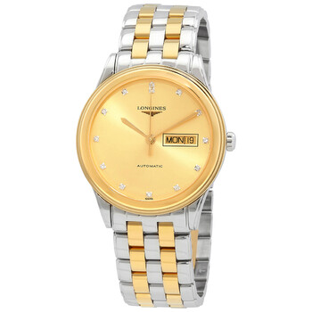 Flagship Automatic Diamond Gold Dial Watch L4.899.3.37.7