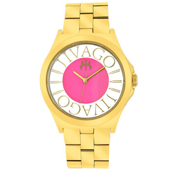 Fun Pink Dial Goldtone Watch JV8413