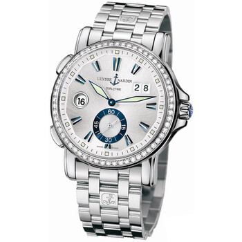 GMT Big Date Silver Dial Stainless Steel Diamond Automatic Watch 24355B791