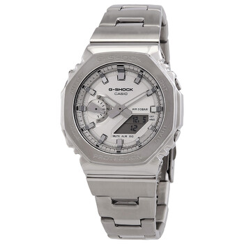 GShock GSteel 2100 Series Silvertone Dial Watch GM2110D7A