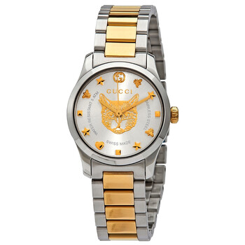 GTimeless Quartz Silver Dial Twotone Watch YA126596