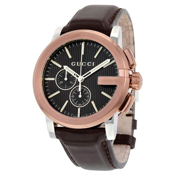 G Chrono XL Black Dial Brown Leather Watch YA101202