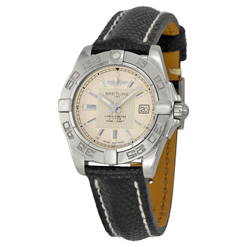 Galactic 32 Silver Dial Black Lizard Leather Watch A71356L2G702BKZT