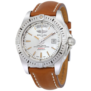 Galactic 44 Automatic Silver Dial Brown Leather Watch A45320B9G797CMLT