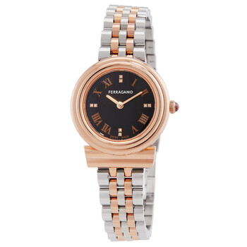 Gancini Quartz Black Dial Watch SFMV01824