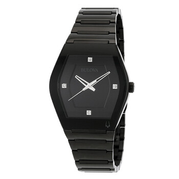 Gemini Quartz Diamond Black Dial Watch 98D177