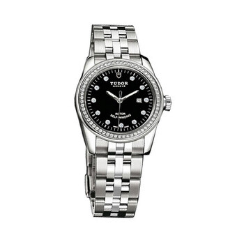 Glamour Automatic Diamond Black Dial Watch