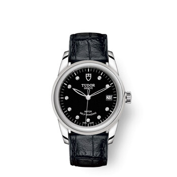 Glamour Date Automatic Diamond Black Dial Watch