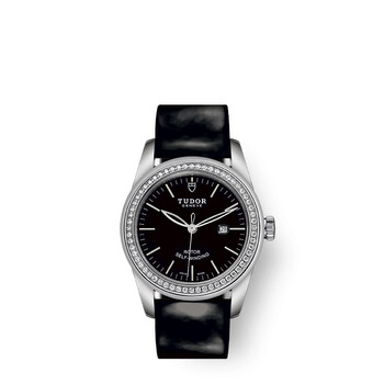 Glamour Date Automatic Diamond Black Dial Watch