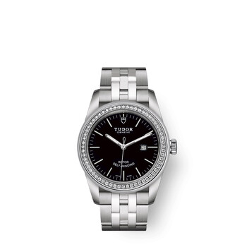 Glamour Date Automatic Diamond Black Dial Watch