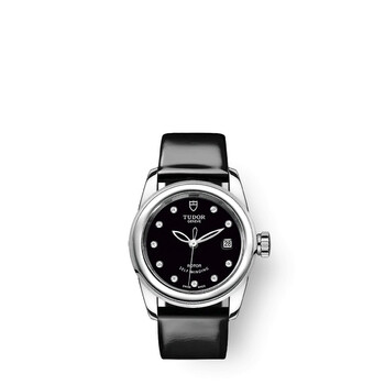 Glamour Date Automatic Diamond Black Dial Watch