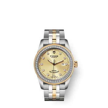 Glamour Date Automatic Diamond Champagne Dial Watch