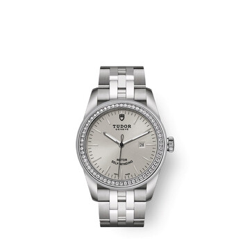 Glamour Date Automatic Diamond Silver Dial Watch