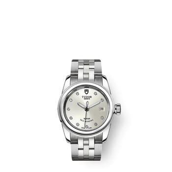 Glamour Date Automatic Diamond Silver Dial Watch