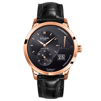 Glashutte PanoReserve Manual Wind Black Dial Watch